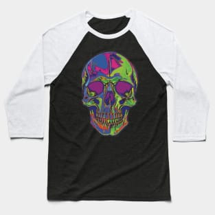 Oil Slick Skull Baseball T-Shirt